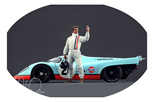 ФИГУРКА КОЛЛЕКЦИОННАЯ STEVE MCQUEEN LE MANS РУЧНАЯ РАБОТА В МАСШТАБЕ 1:18 СТИВ МАККВИН ЛЕ МАН