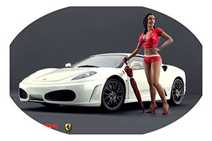 ФИГУРКА КОЛЛЕКЦИОННАЯ FERRARI GIRL RED DRESS РУЧНАЯ РАБОТА В МАСШТАБЕ 1:18 ДЕВУШКА ФЕРРАРИ (В КРАСНОМ)