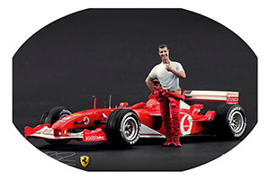 ФИГУРКА КОЛЛЕКЦИОННАЯ MICHAEL SCHUMACHER FERRARI РУЧНАЯ РАБОТА В МАСШТАБЕ 1:18 МИХАЭЛЬ ШУМАХЕР ФЕРРАРИ