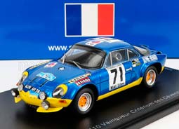 RENAULT ALPINE A110 1600S N71 WINNER RALLY CRITERIUM DES CEVENNES (1971) B.DARNICHE - A.MAHE, BLUE MET YELLOW