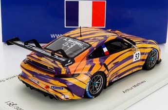 PORSCHE 911 991 GT3 CUP N53 PORSCHE CARRERA CUP FRANCE SPA (2021) ARTHUR MATHIEU, ORANGE PURPLE — фото 2