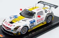 MERCEDES-BENZ SLS AMG GT3 TEAM ROWE RACING N23 24H NURBUGRING (2015) K.GRAF - C.HOHENADEL - N.BASTIAN - T.JAGER, WHITE YELLOW — фото 1