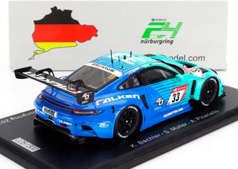 PORSCHE 911 992 GT3 R TEAM FALKEN MOTORSPORTS #33 24H NURBURGRING (2023) K.BACHLER - S.MULLER - A.PICARIELLO, GREEN BLUE — фото 2
