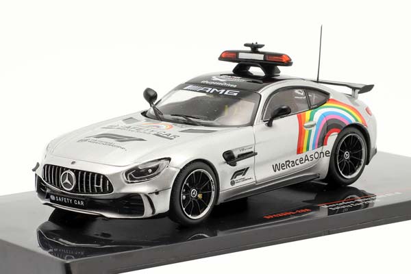 2-CAR SET: MERCEDES-BENZ AMG GT-R SAFETY CAR FORMULA 1 2020 / НАБОР ИЗ 2 МОДЕЛЕЙ МЕРСЕДЕС-БЕНЦ АМГ ГТ-Р САФЕТЙ АВТОМОБИЛЬ ФОРМУЛА-1 СЕРЕБРИСТЫЙ КРАСНЫЙ — фото 5