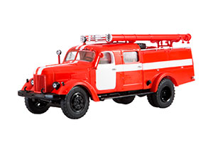 ZIL-164 PMZ-17A FIRE TRUCK (USSR RUSSIAN CAR) RED | ЗИЛ-164 ПМЗ-17А С БЕЛЫМИ ПОЛОСАМИ 