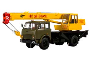 MAZ 5334 CRANE KS-3577 DARK GREEN/YELLOW (USSR RUSSIA TRUCK) | МАЗ-5334 АВТОКРАН КС-3577 ИВАНОВЕЦ 