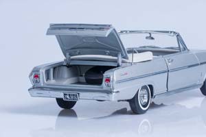 CHEVROLET NOVA OPEN CONVERTIBLE 1963 SATIN SILVER СЕРЕБРИСТЫЙ — фото 9