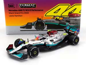 MERCEDES-BENZ GP F1 W13E TEAM MERCEDES-AMG PETRONAS F1 №44 6TH MIAMI GP 2022 LEWIS HAMILTON, SILVER GREEN (ДЛИНА МОДЕЛИ 6-10 СМ)