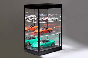 SHOWCASE WITH LED LIGHTING AND MIRROR FOR SCALE 1:18 1:24 1:43 BLACK / БОКС С ЛЭД ПОДСВЕТКОЙ НА 3 МОДЕЛИ — фото 3
