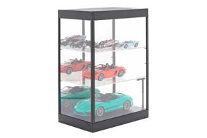 SHOWCASE WITH LED LIGHTING AND MIRROR FOR SCALE 1:18 1:24 1:43 BLACK / БОКС С ЛЭД ПОДСВЕТКОЙ НА 3 МОДЕЛИ — фото 2