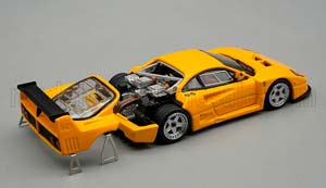 FERRARI F40 LM PRESS VERSION 1996 - SILVER WHEELS, GIALLO MODENA - YELLOW (ДЛИНА МОДЕЛИ 6-10 СМ) — фото 2