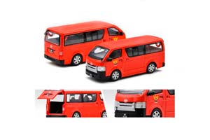 TOYOTA HIACE MACAO FIRE VAN, RED (ДЛИНА МОДЕЛИ 6-10 СМ)