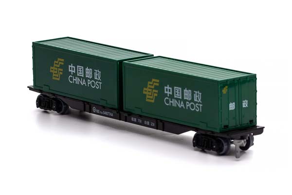 КОНТЕЙНЕРНАЯ ПЛАТФОРМА CHINA RAILWAYS NX70A С 2-МЯ КОНТЕЙНЕРАМИ CHINA POST, 2003 (ДЛИНА МОДЕЛИ 20 СМ, БЕЗ УПАКОВКИ) — фото 2