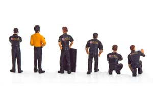 FIGURINES PIT CREW  JPS TEAM LOTUS 1977 (SET OF 6) | НАБОР ФИГУРОК JPS LOTUS КОМАНДЫ ФОРМУЛА 1 ЛОТУС — фото 2