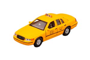 FORD CROWN VICTORIA TAXI NEW YORK (1999) - DAMAGE CARD BOX, YELLOW