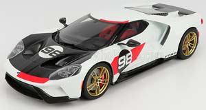 FORD GT N 98 (2021) - TRIBUTE 24H DAYTONA K.MILES L.RUBY (1966), WHITE CARBON RED