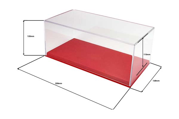 DISPLAY CASE WITH RED ALCANTARA BASE RED STITCHING / БОКС ББР 1:1 — фото 4