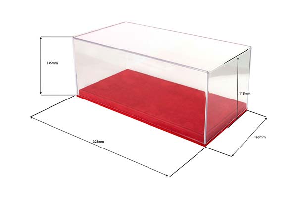 DISPLAY CASE WITH RED ALCANTARA BASE BLACK STITCHING / БОКС ББР 1:1 — фото 4