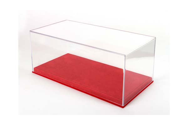 DISPLAY CASE WITH RED ALCANTARA BASE BLACK STITCHING / БОКС ББР 1:1 — фото 1