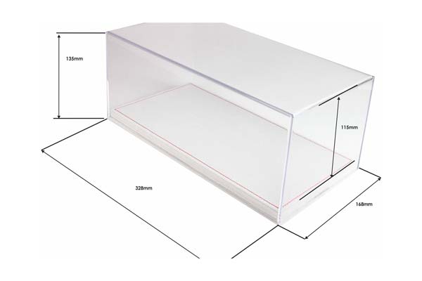 DISPLAY CASE WITH ALCANTARA BASE IN LIGHT BEIGE AND RED STITCHING / БОКС ББР 1:1 — фото 3