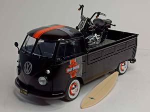 VW VOLKSWAGEN T1 PICK-UP HARLEY DAVIDSON 1:18 — фото 3