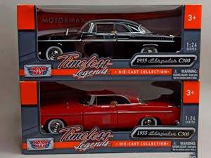 CHRYSLER 300C 1955 BLACK 1:24 MOTORMAX — фото 10