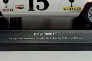 BMW 2800 CS 24H SPA 1972 MINICHAMPS 1:18 — фото 9
