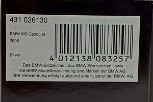 BMW M6 CABRIO (E64) MINICHAMPS 1:43 — фото 10