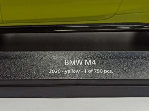 BMW M4 YELLOW (G82) 2020 LIMITED 1:18 MINICHAMPS — фото 8