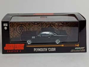 PLYMOUTH CUDA 1971 "JOHN WICK" 1:43 GREENLIGHT — фото 10