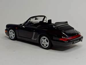 PORSCHE 911 CARRERA 4 CABRIO 1990 BLACK NOREV 1:18 — фото 3