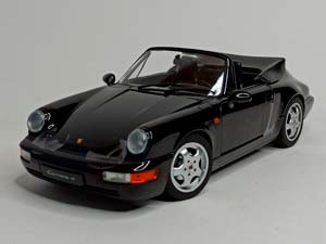 PORSCHE 911 CARRERA 4 CABRIO 1990 BLACK NOREV 1:18 — фото 9