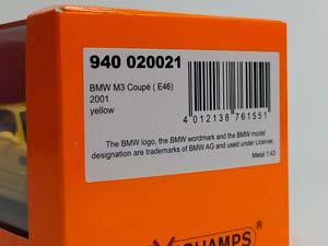 BMW M3 COUPE (E46) YELLOW 1:43 MAXICHAMPS — фото 10