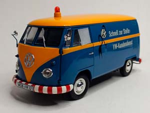 VW VOLKSWAGEN T1B "VW KUNDENDIENST" 1:18 SCHUCO — фото 9