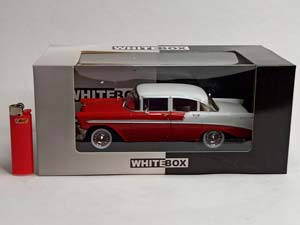 CHEVROLET BEL AIR 4DOOR SEDAN 1956 WHITE BOX 1:24 — фото 3