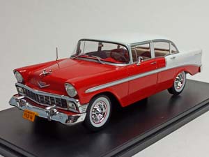 CHEVROLET BEL AIR 4DOOR SEDAN 1956 WHITE BOX 1:24