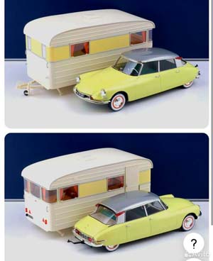 CITROEN DS 19 - 1960 + CARAVAN DIGUE PANORAMIC 1:18 — фото 5