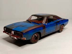 DODGE CHARGER 1969 BLUE (RAT LOOK STYLING) 1:18