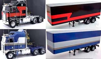 KENWORTH K100 + TRUCK TRAILER 1:18 ТЯГАЧ + ПРИЦЕП