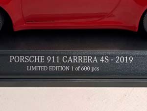 PORSCHE 911 CARRERA 4S 2019 MINICHAMPS 1:18 — фото 8