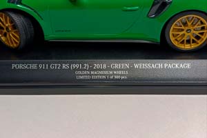 PORSCHE 911 (991 II) GT2 RS 2018 GREEN 1:18 — фото 2