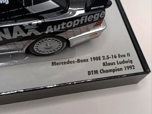 MERCEDES 190E W201 EVO DTM 1992 KLAUS LUDWIG 1:18 — фото 5