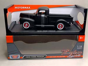 FORD PICKUP -1940 MATT BLACK 1:18 MOTORMAX — фото 9