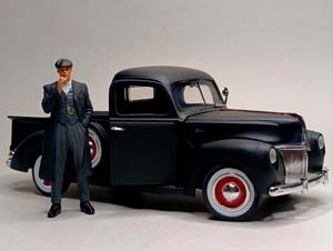FORD PICKUP -1940 MATT BLACK 1:18 MOTORMAX — фото 3
