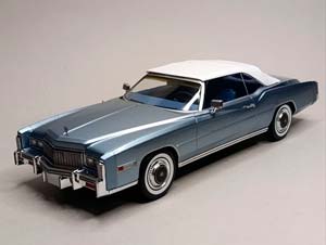 CADILLAC ELDORADO CABRIO 1976 BLUE/WHITE 1:18