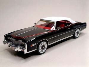 CADILLAC ELDORADO CABRLO 1976 BLACK/WHITE 1:18