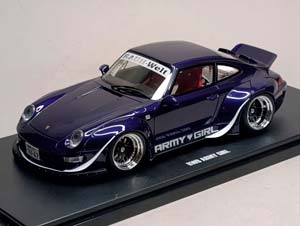 PORSCHE 911 (993) RWB ARMY GIRL 1:18 GT SPIRIT