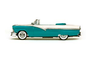 FORD FAIRLANE CONVERTIBLE 1956 PEACOCK BLUE/ COLONIAL WHITE ГОЛУБОЙ С БЕЛЫМ — фото 5