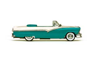 FORD FAIRLANE CONVERTIBLE 1956 PEACOCK BLUE/ COLONIAL WHITE ГОЛУБОЙ С БЕЛЫМ — фото 6