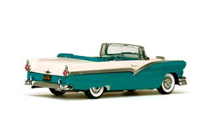 FORD FAIRLANE CONVERTIBLE 1956 PEACOCK BLUE/ COLONIAL WHITE ГОЛУБОЙ С БЕЛЫМ — фото 2